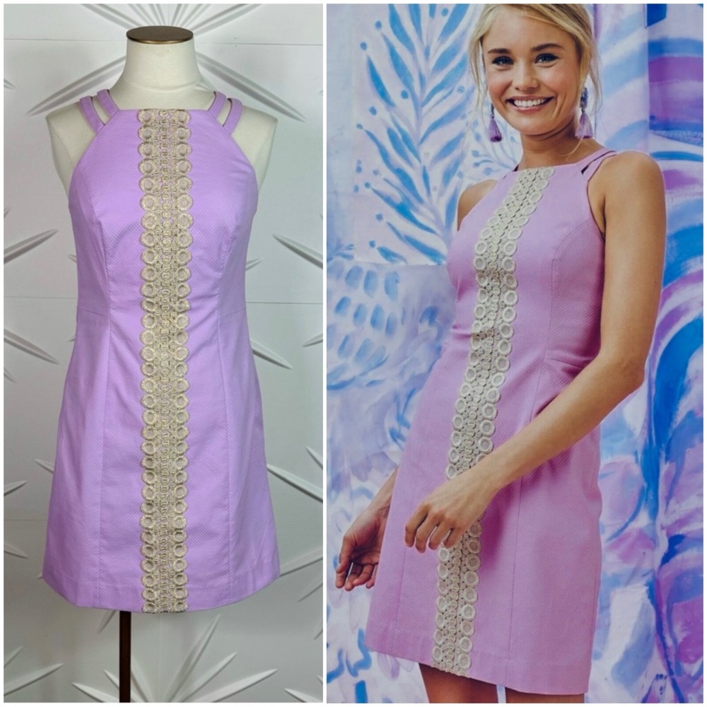 Lilly Pulitzer Pearl Stretch Shift Dress in Lilac Freesia - Picture 4 of 15